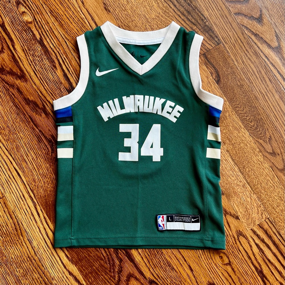 Authentic Giannis Antetokounmpo #34 Nike Green Milwaukee Bucks Basketball Jersey